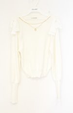 画像1: Amavel / ネックレスチェーン付きニット  シロ O-26-09-05-003-CA-TO-IG-OS (1)