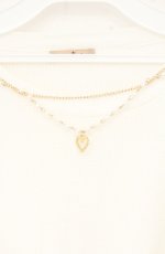 画像2: Amavel / ネックレスチェーン付きニット  シロ O-26-09-05-003-CA-TO-IG-OS (2)