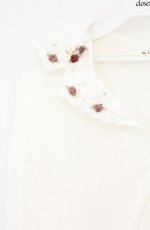 画像2: axes femme / ローズガーデン襟ニットカーデ M アイボリー O-26-09-05-028-AX-TO-IG-OS (2)
