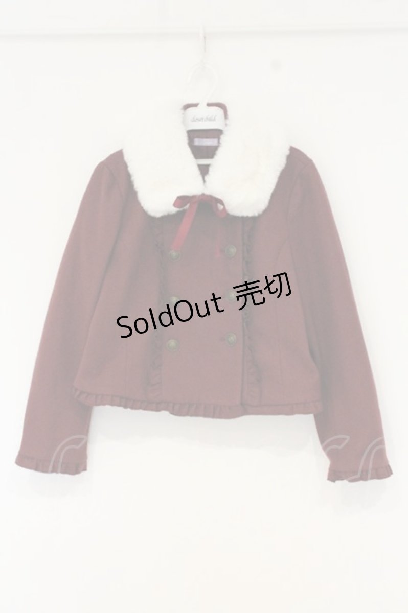 画像1: axes femme kawaii / ファー襟付きショートコート  ワイン O-26-09-07-001-AX-JA-IG-OS (1)