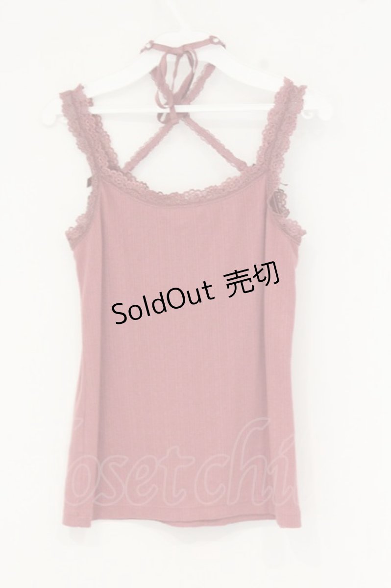 画像3: axes femme / バラクロスストラップキャミ  濃ピンク O-26-09-07-003-AX-TO-IG-OS (3)