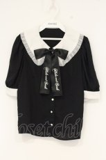 画像1: Jamie エーエヌケー / 十字架プリントブラウス  シロ×クロ O-26-09-07-035-LO-BL-IG-OS (1)