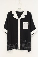 画像1: Jamie エーエヌケー / ロゴプリントボウリングシャツ M クロ×シロ O-26-09-07-036-LO-BL-OW-OS (1)
