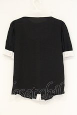 画像3: Jamie エーエヌケー / 配色ブラウス M クロ×シロ O-26-09-07-037-LO-BL-OW-OS (3)