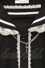 画像2: majoretty / オフショルセーラーブラウス M クロ×シロ O-26-09-07-042-LO-BL-OW-OS (2)