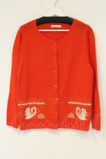 画像1: Franche Lippee / リス柄カーディガン  朱色 O-26-09-07-050-LO-TO-OW-OS (1)