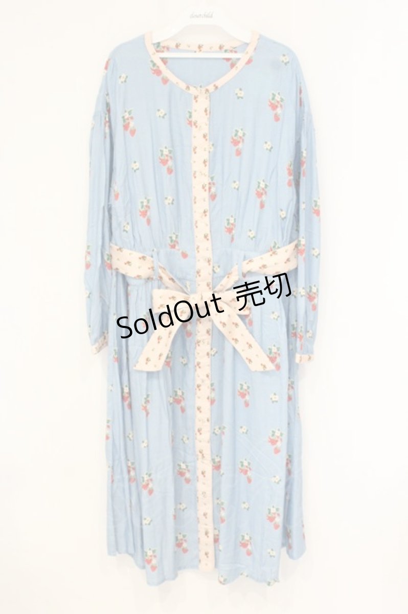 画像1: Franche Lippee / ストロベリーガウンワンピース FL5 サックス O-26-09-07-052-LO-OP-OW-OS (1)