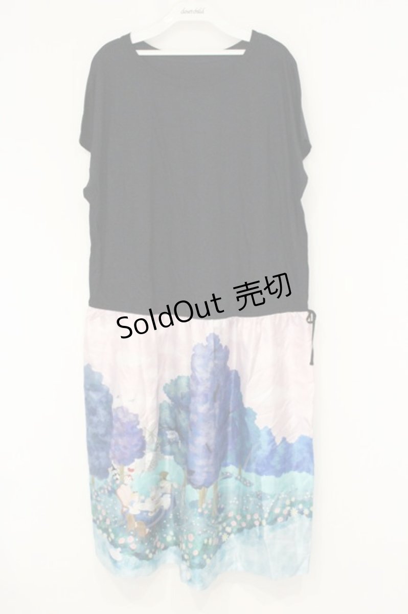 画像1: franche lippee black / アリス柄ワンピース FL5 クロ×マルチ O-26-09-07-053-LO-OP-OW-OS (1)
