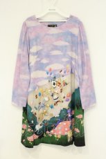 画像1: franche lippee black / アリス柄パイルワンピース FL5 パープル系 O-26-09-07-055-LO-OP-OW-OS (1)