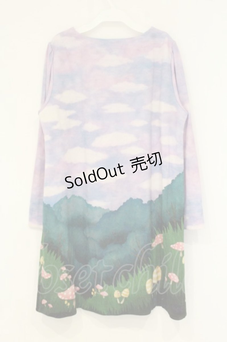 画像3: franche lippee black / アリス柄パイルワンピース FL5 パープル系 O-26-09-07-055-LO-OP-OW-OS (3)