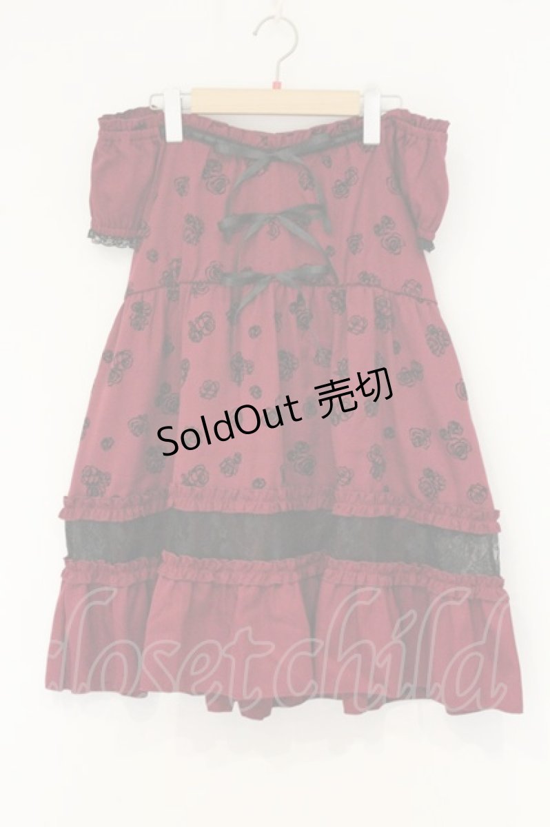 画像1: axes femme / フロッキーローズチュニック F ワイン O-26-09-07-058-AX-TO-OW-OS (1)