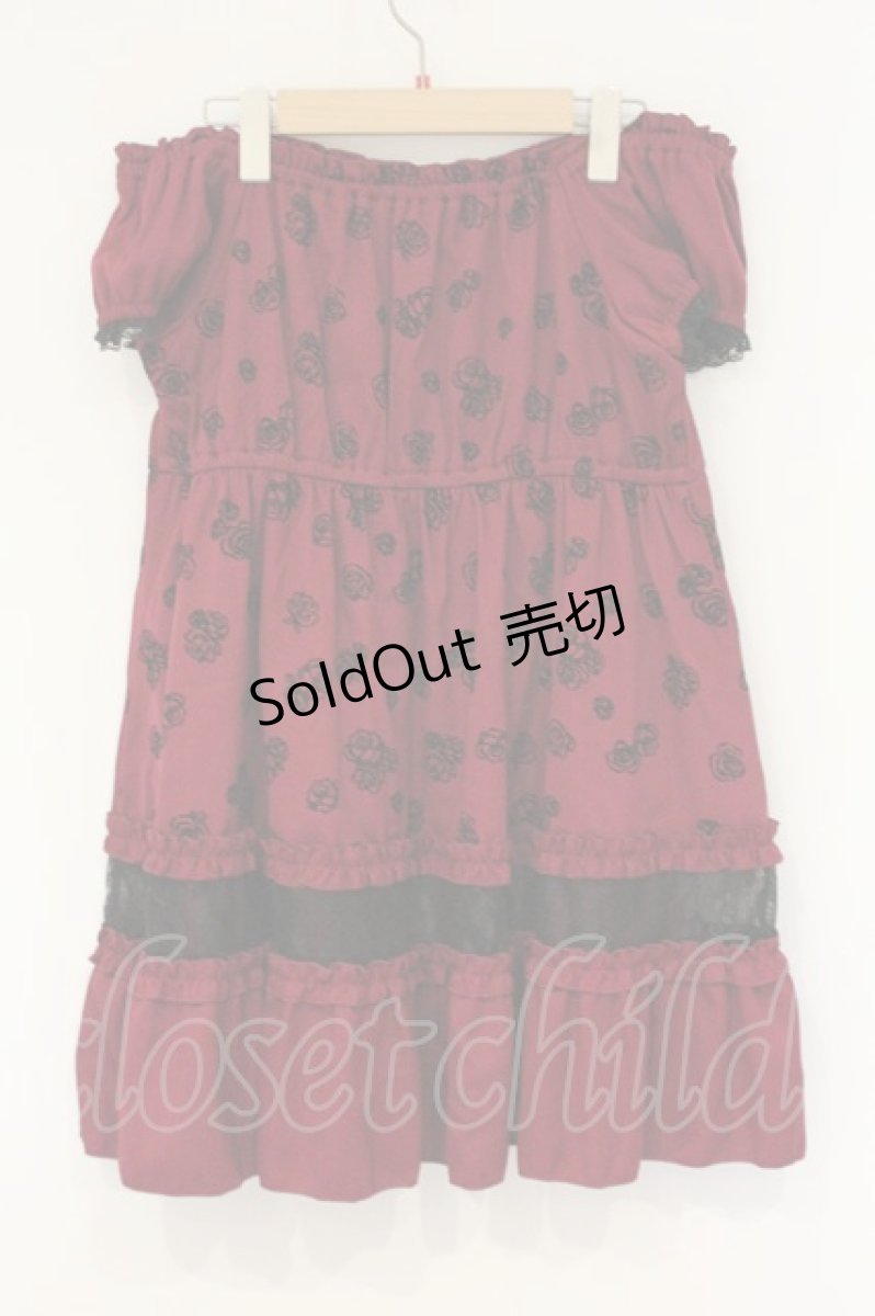画像4: axes femme / フロッキーローズチュニック F ワイン O-26-09-07-058-AX-TO-OW-OS (4)