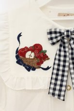画像2: Amavel / Fruits Panierブラウス  シロ×ネイビー O-26-09-07-071-CA-BL-IG-OS (2)