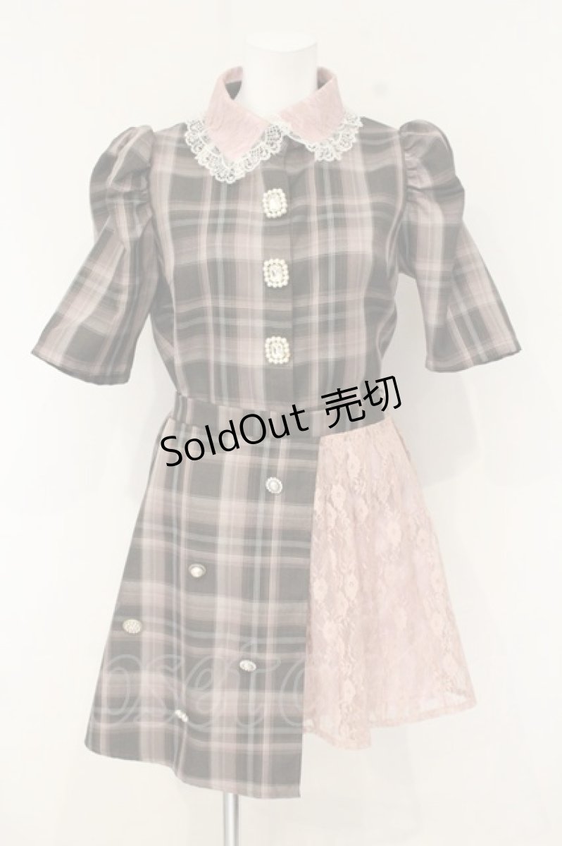 画像1: Swankiss / NV 3check SETUP  ピンク×ブラウン O-26-09-07-073-LO-OP-IG-OS (1)
