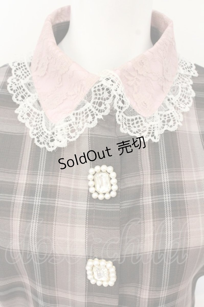 画像2: Swankiss / NV 3check SETUP  ピンク×ブラウン O-26-09-07-073-LO-OP-IG-OS (2)