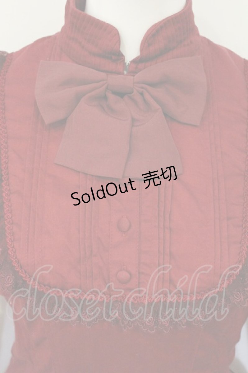 画像2: Victorian maiden / ヨークタックプリーツワンピース  ワイン O-26-09-07-078-CL-OP-IG-OS (2)