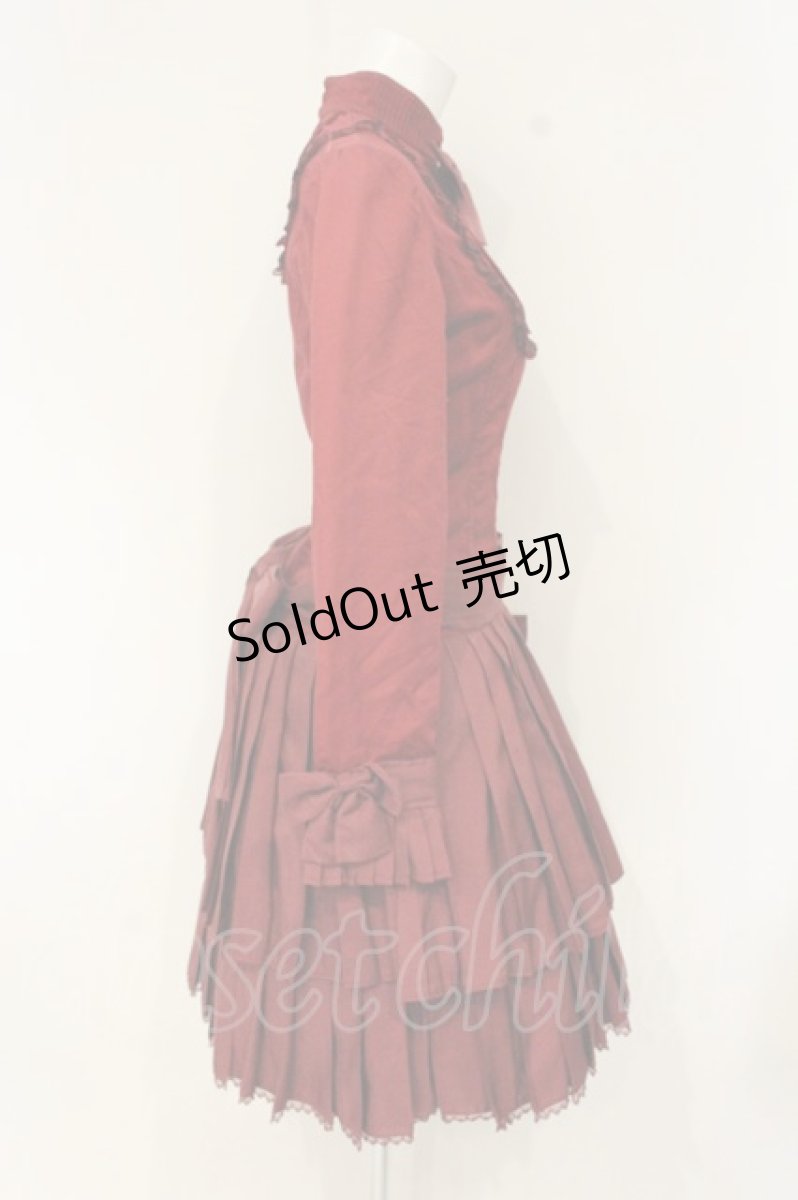 画像4: Victorian maiden / ヨークタックプリーツワンピース  ワイン O-26-09-07-078-CL-OP-IG-OS (4)