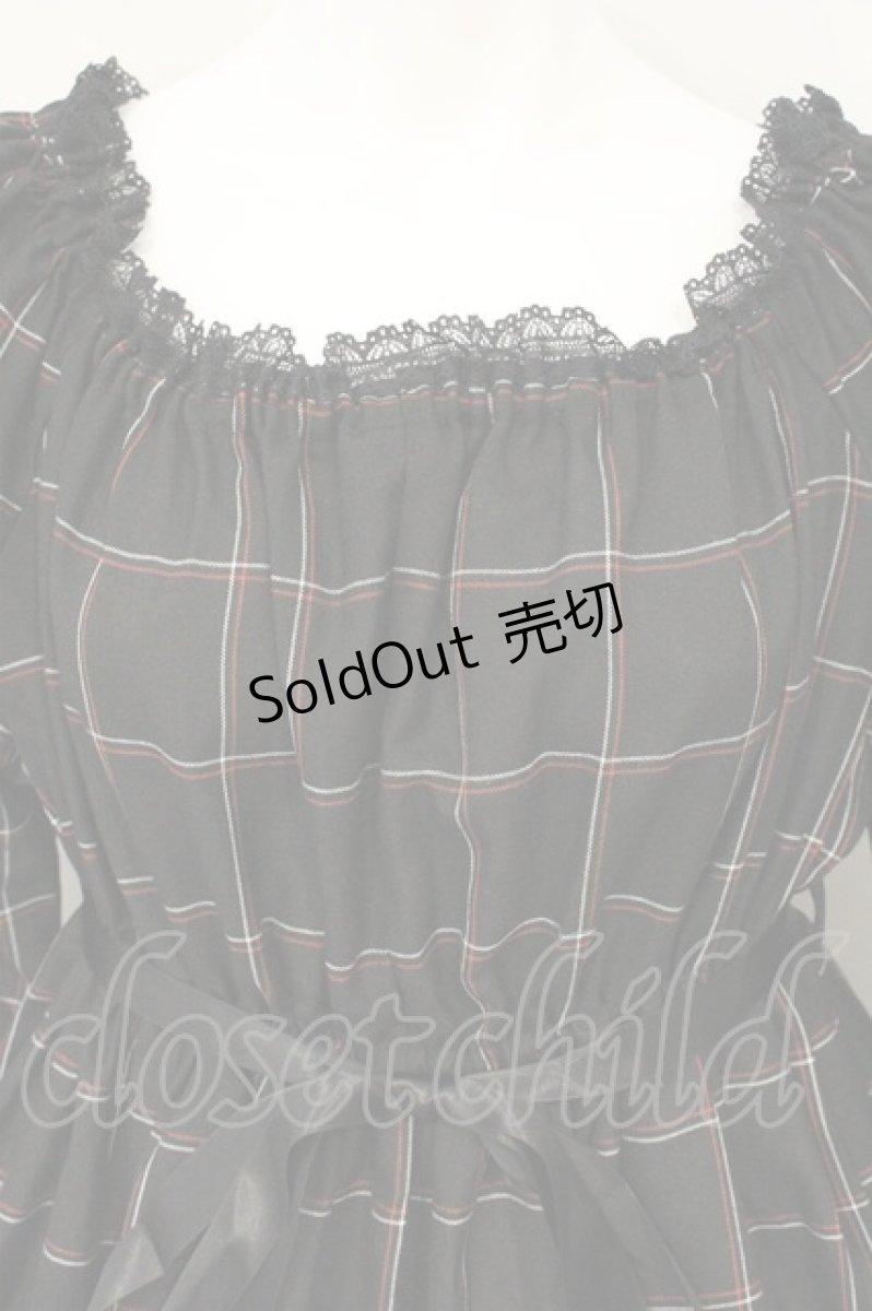 画像2: Physical Drop / シャーリングチェックワンピース  クロ O-26-09-07-080-LO-OP-OW-OS (2)