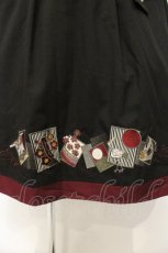 画像2: Amavel / 花札あそびの和風ロングスカート  クロ O-26-09-07-089-CA-SK-IG-OS (2)