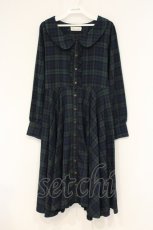 画像1: Favorite / 英国Checkミモレ丈ワンピース  グリーン O-26-09-07-020-LO-OP-OW-OS (1)