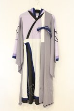 画像1: Favorite / 紫×グレーのリボン+フード付き和装ワンピース  パープル×グレー O-26-09-07-024-LO-OP-OW-OS (1)