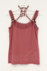 画像1: axes femme / バラクロスストラップキャミ  濃ピンク O-26-09-07-003-AX-TO-IG-OS (1)