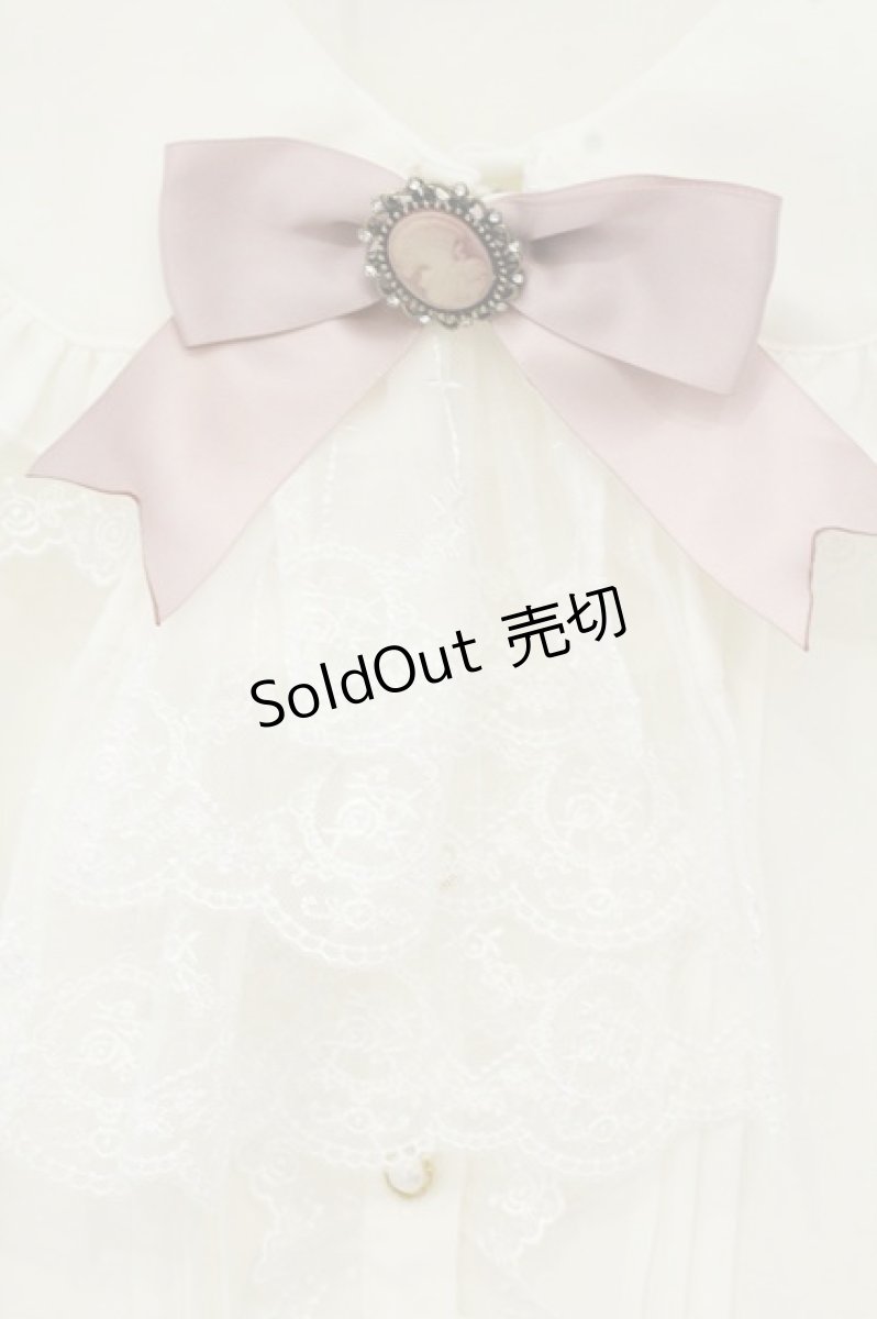 画像2: Amavel / Classique Dolly Ribbonレースジャボブラウス F アイボリー×ピンク O-26-09-07-027-CA-BL-OW-OS (2)