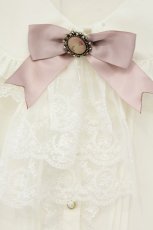 画像2: Amavel / Classique Dolly Ribbonレースジャボブラウス F アイボリー×ピンク O-26-09-07-027-CA-BL-OW-OS (2)