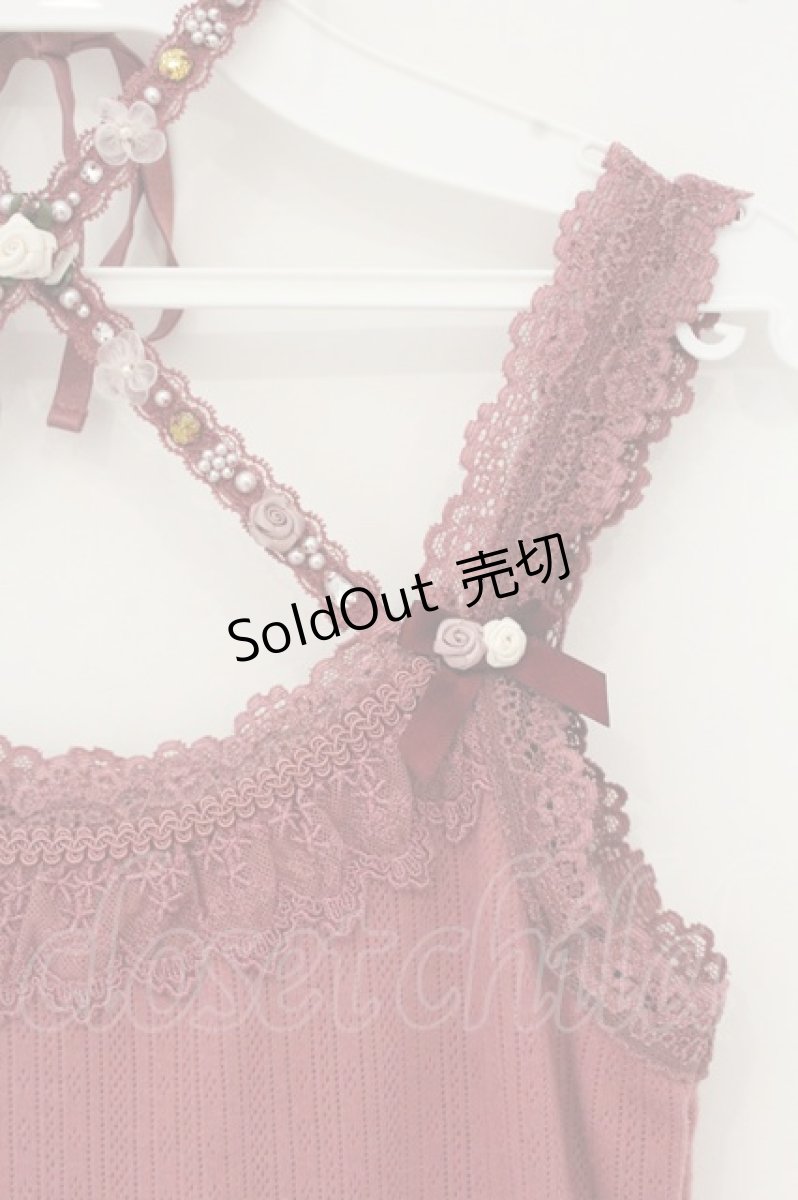 画像2: axes femme / バラクロスストラップキャミ  濃ピンク O-26-09-07-003-AX-TO-IG-OS (2)