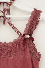 画像2: axes femme / バラクロスストラップキャミ  濃ピンク O-26-09-07-003-AX-TO-IG-OS (2)