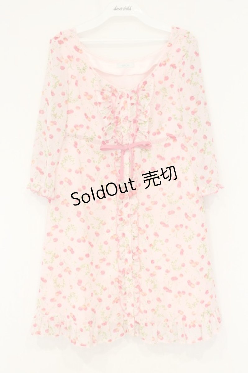 画像1: MILK / チェリー柄ワンピース  ピンク O-26-09-07-030-ML-OP-IG-OS (1)