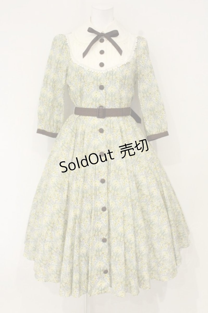 画像1: Innocent World / 英国の花園ワンピース M アイボリー×グリーン O-26-09-08-003-IW-OP-IG-OS (1)