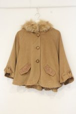 画像1: axes femme / ポンチョ風ショートジャケット M キャメル O-26-09-08-032-AX-CO-OW-OS (1)