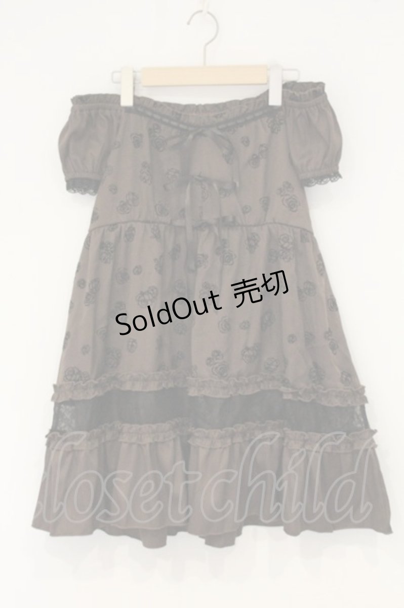 画像1: axes femme / フロッキーローズチュニック M ブラウン O-26-09-08-034-AX-TO-OW-OS (1)