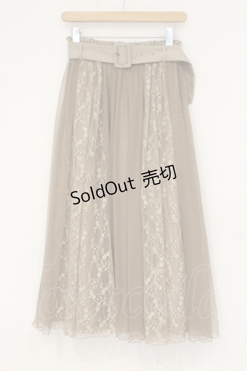 画像1: axes femme / レース×チュールミディスカート M ベージュ O-26-09-08-037-AX-SK-OW-OS (1)