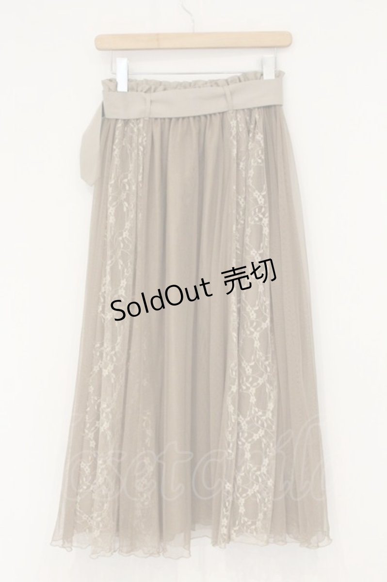 画像3: axes femme / レース×チュールミディスカート M ベージュ O-26-09-08-037-AX-SK-OW-OS (3)