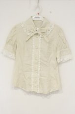画像1: metamorphose / 綿混半袖プレーンブラウス  アイボリー O-26-09-08-048-ME-BL-IG-OS (1)