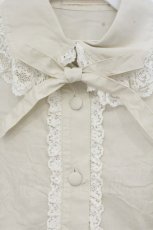 画像2: metamorphose / 綿混半袖プレーンブラウス  アイボリー O-26-09-08-048-ME-BL-IG-OS (2)