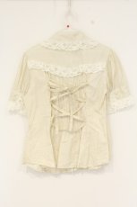 画像4: metamorphose / 綿混半袖プレーンブラウス  アイボリー O-26-09-08-048-ME-BL-IG-OS (4)