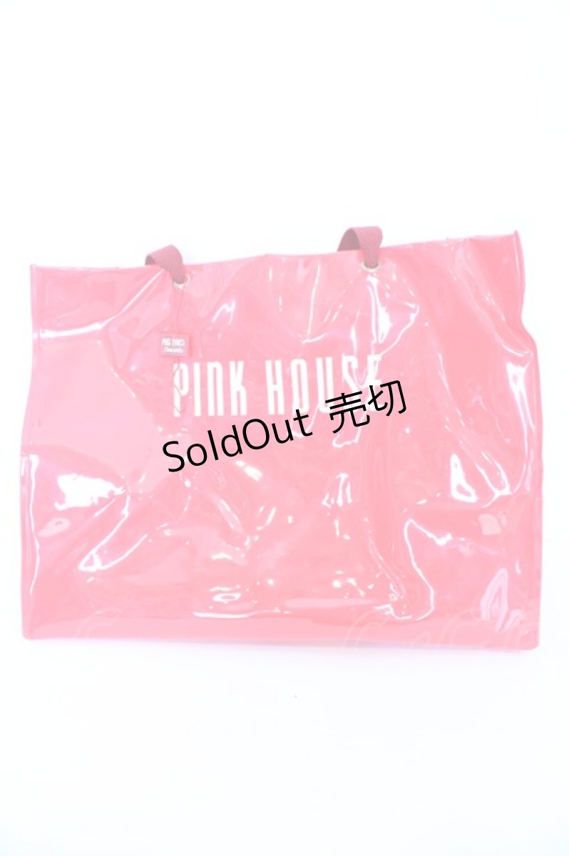 画像1: PINK HOUSE / ロゴプリントビニールバッグ  アカ O-26-09-08-1036-LO-BG-IG-OS (1)