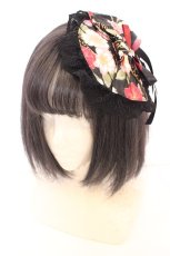 画像1: LOLITAその他 / 和柄円形ヘッドドレス  クロ O-26-09-08-1044-LO-AC-OW-OS (1)