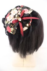 画像2: LOLITAその他 / 和柄円形ヘッドドレス  クロ O-26-09-08-1044-LO-AC-OW-OS (2)
