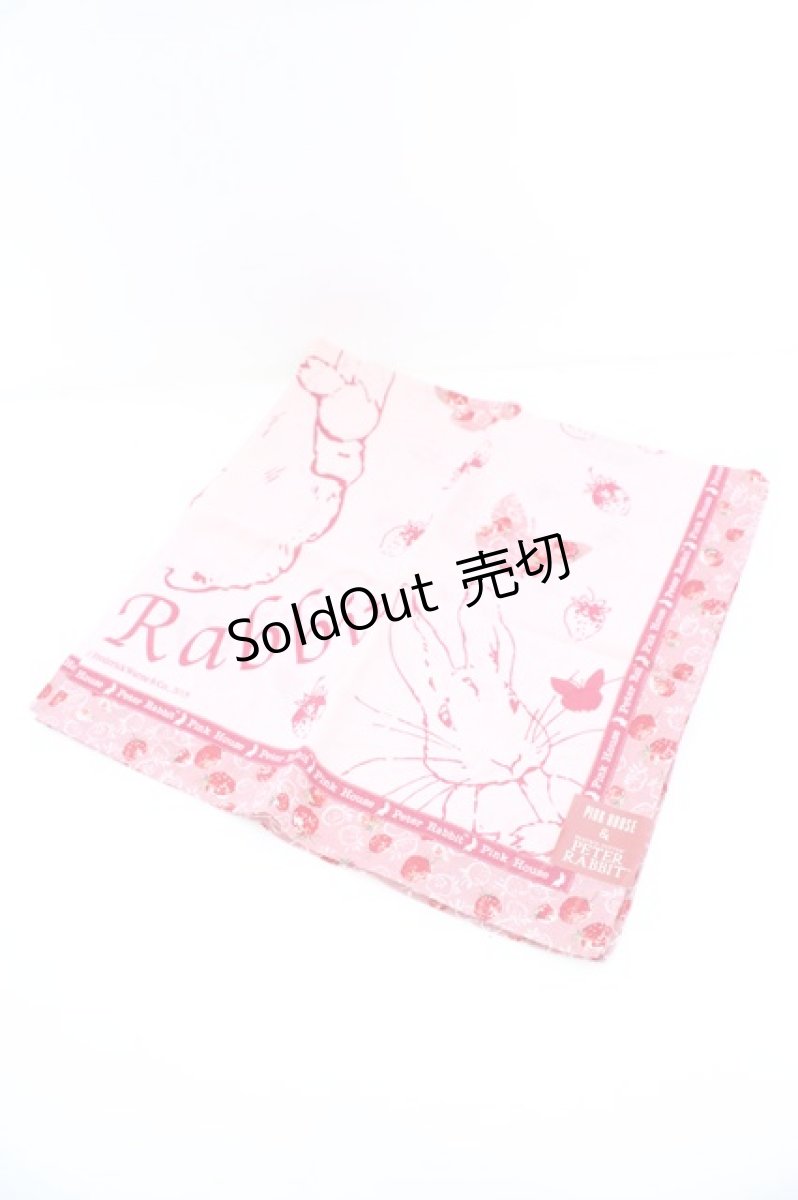 画像1: PINK HOUSE / PETER RABBIT ハンカチーフ  ピンク O-26-09-08-1053-LO-ZA-IG-ZT0911F (1)