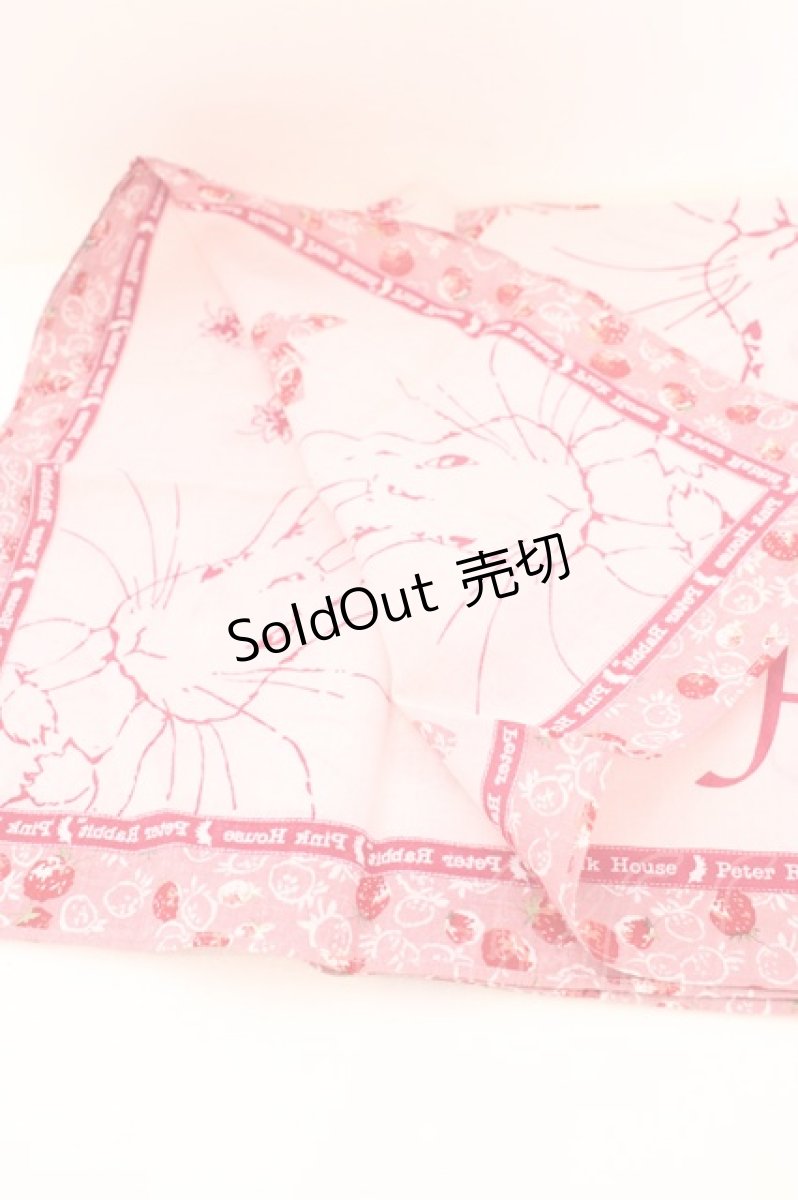 画像2: PINK HOUSE / PETER RABBIT ハンカチーフ  ピンク O-26-09-08-1053-LO-ZA-IG-ZT0911F (2)