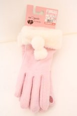画像1: m petit by misako / AMポンポンツキグローブ  ピンク O-26-09-08-1056-LO-ZA-OW-OS (1)