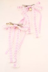 画像2: BABY,THE STARS SHINE BRIGHT / Fallin'Ribbonリボンクリップ  ラベンダー×シロ O-26-09-08-1057-BA-AC-IG-OS (2)