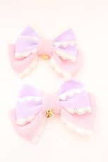 画像1: Angelic Pretty / ハートレース配色リボンクリップSet  ピンク×ラベンダー O-26-09-08-1058-AP-AC-IG-OS (1)