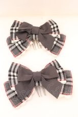 画像1: Angelic Pretty / Cute Candy Checkコーム  グレー O-26-09-08-1059-AP-AC-IG-OS (1)