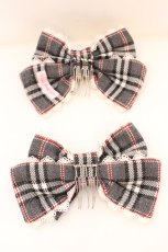 画像2: Angelic Pretty / Cute Candy Checkコーム  グレー O-26-09-08-1059-AP-AC-IG-OS (2)