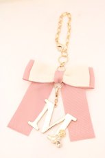 画像1: m petit by misako / イニシャルバッグチャーム  ピンク×ゴールド M O-26-09-08-1067-LO-ZA-IG-OS (1)